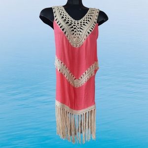 🌟3/$40 Sale!Mix & Match🌟 Karma Crochet Swim Suit Cover-up With Fringes
